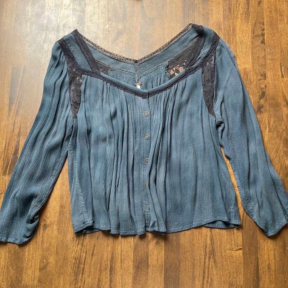 Free People blouse with front button closure
